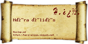 Héra Éliás névjegykártya